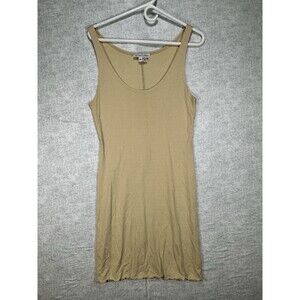 Michael Boris Womens Silk Sleeveless Tank Bodycon Dress Golden Yellow Size Med